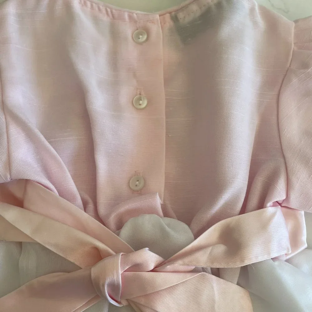 DRESSOLUTIONS Girls Pink and White Dress